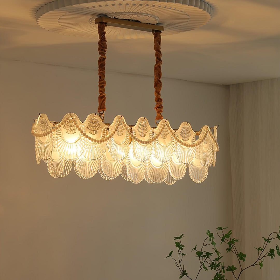Lustra Chandelier Perle Verre Coquille - Neutralighting