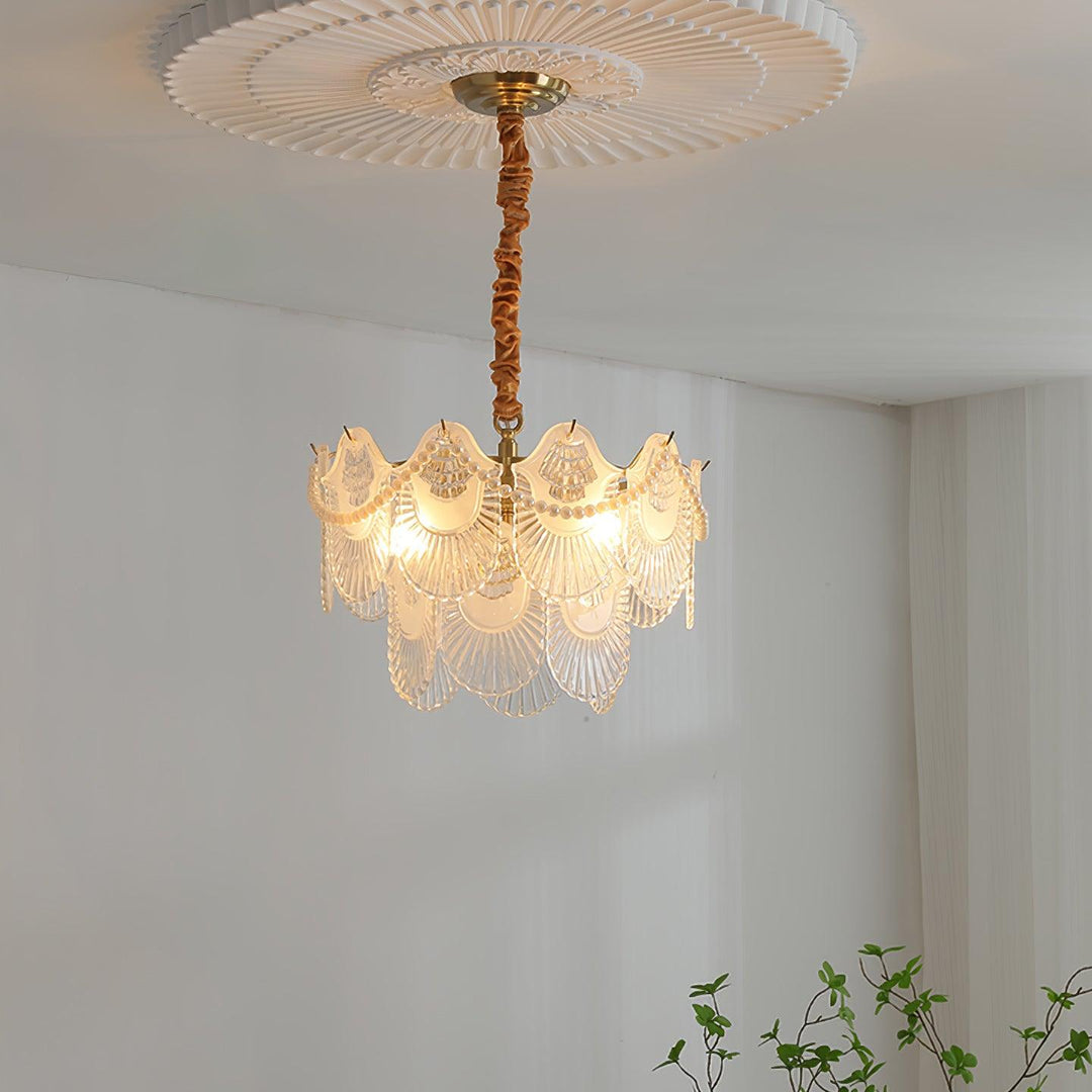 Lustra Chandelier Perle Verre Coquille - Neutralighting