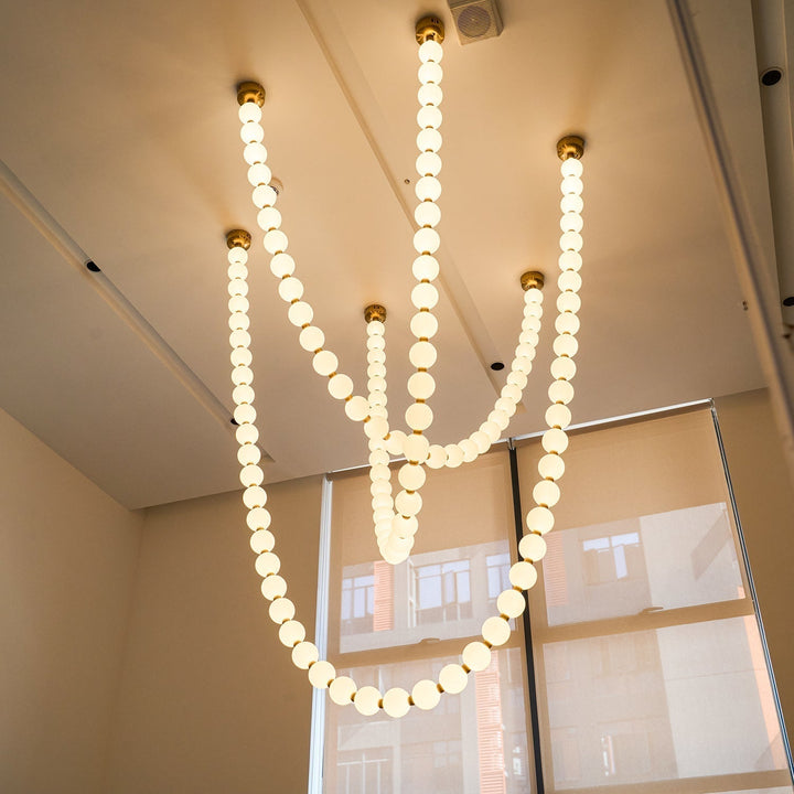Vicariel Chandelier Perles Collier Boules en Verre - Neutralighting