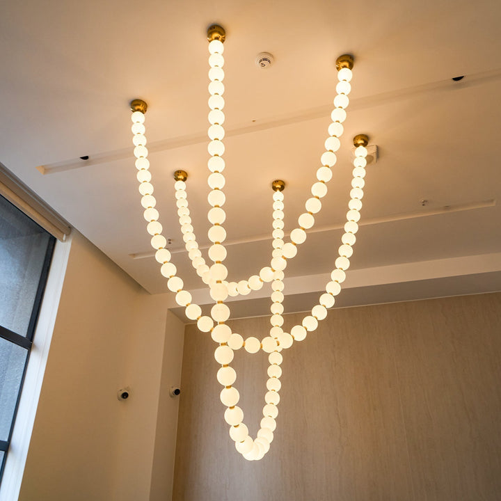 Vicariel Chandelier Perles Collier Boules en Verre - Neutralighting