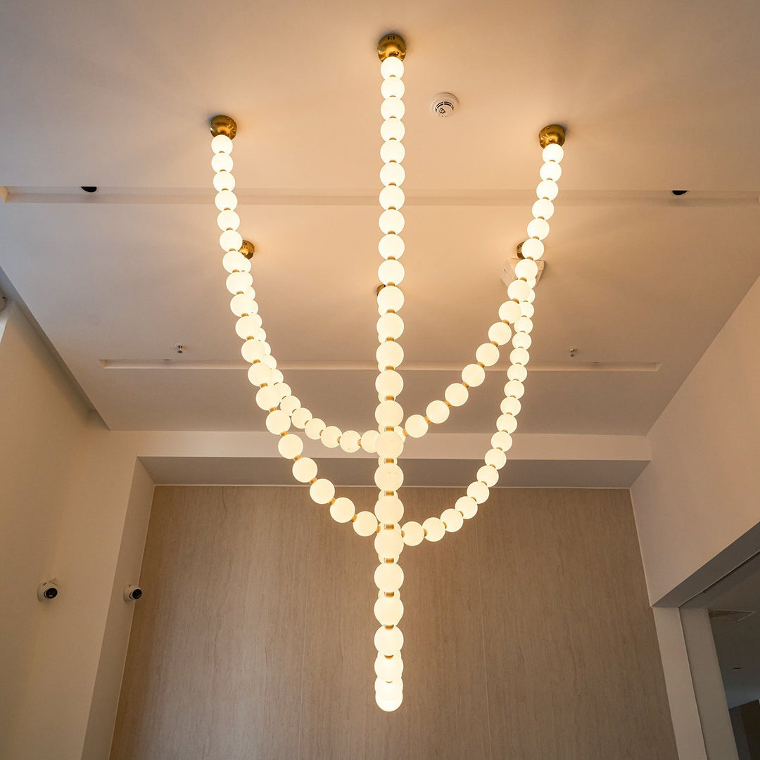 Vicariel Chandelier Perles Collier Boules en Verre - Neutralighting