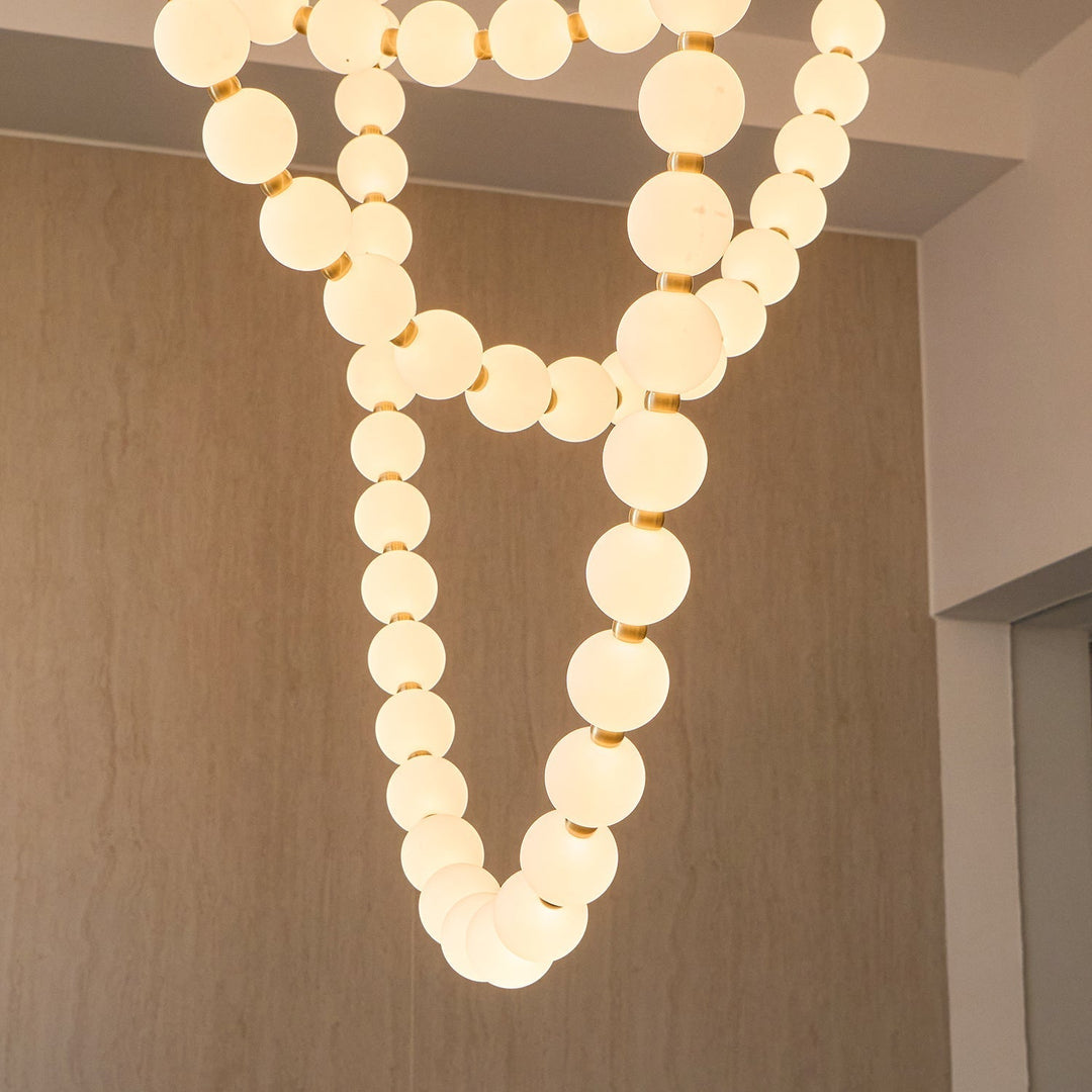 Vicariel Chandelier Perles Collier Boules en Verre - Neutralighting