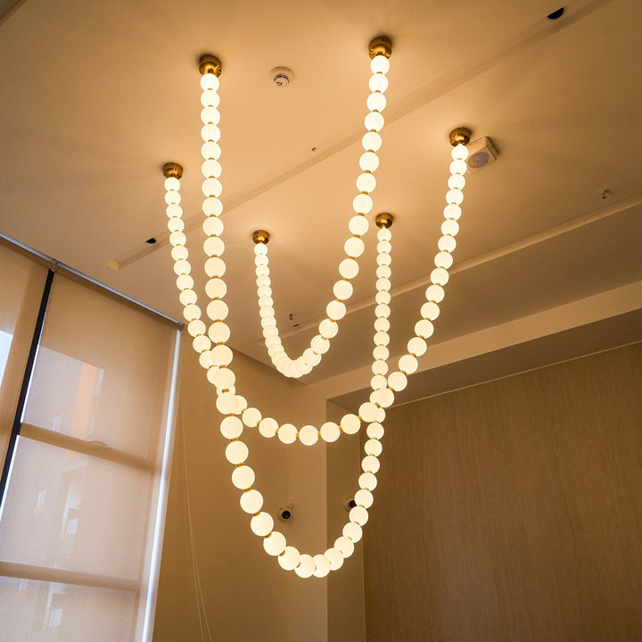 Vicariel Chandelier Perles Collier Boules en Verre - Neutralighting