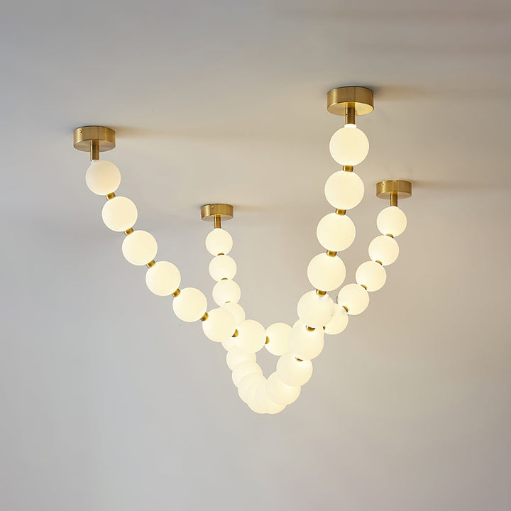 Vicariel Chandelier Perles Collier Boules en Verre - Neutralighting