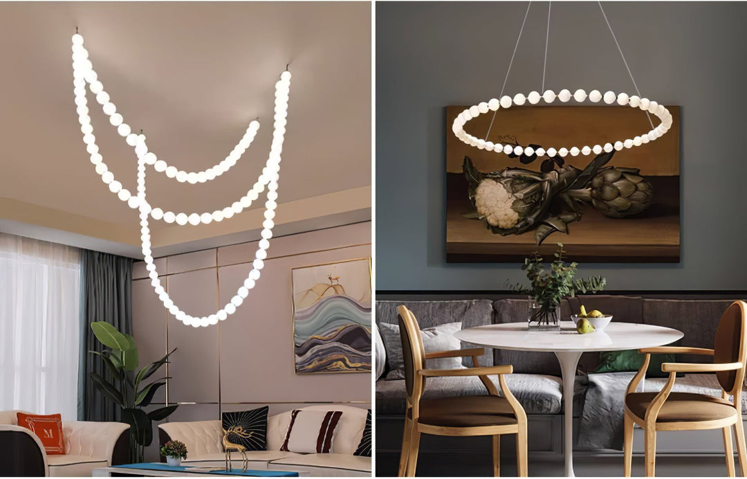 Vicariel Chandelier Perles Collier Boules en Verre - Neutralighting