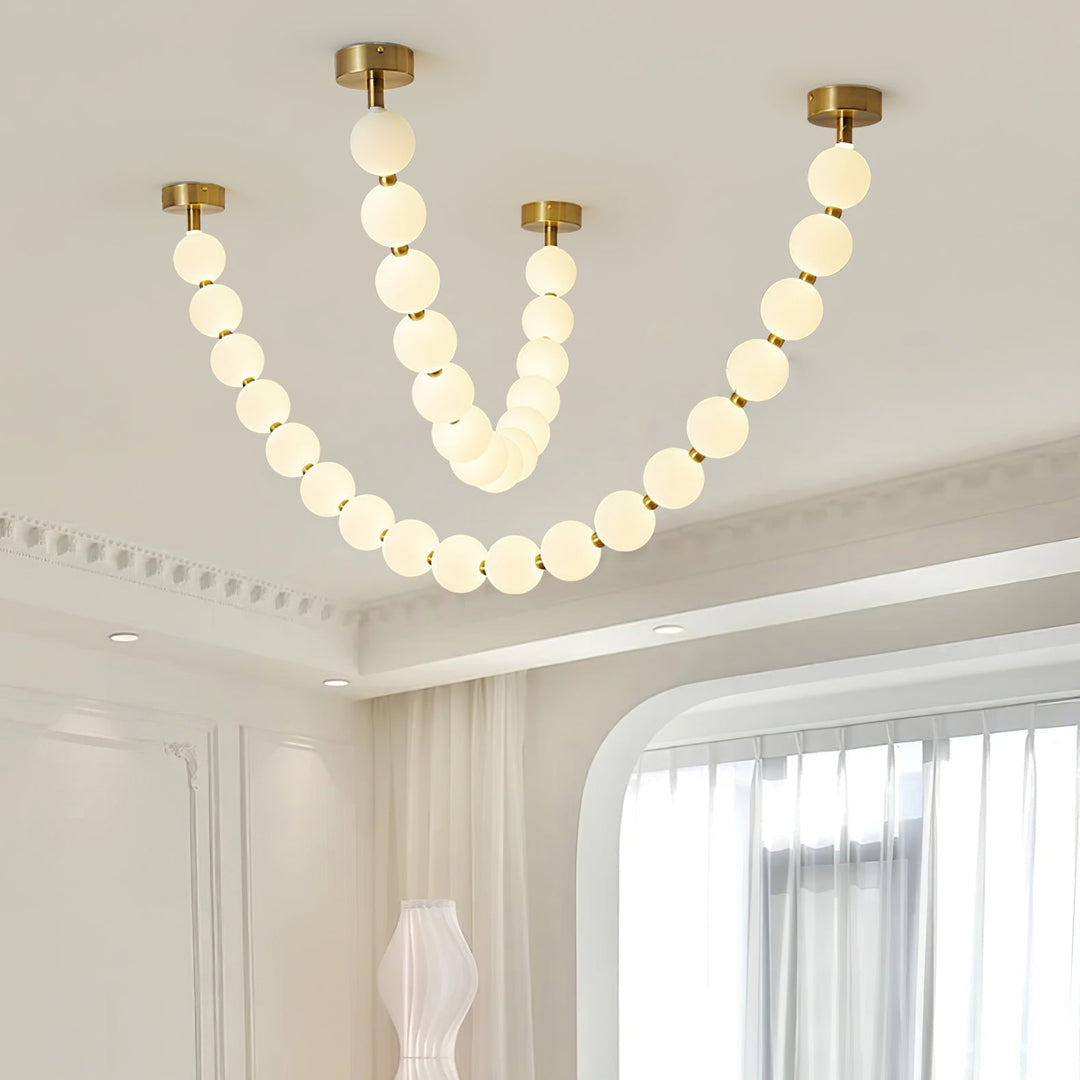 Vicariel Chandelier Perles Collier Boules en Verre - Neutralighting