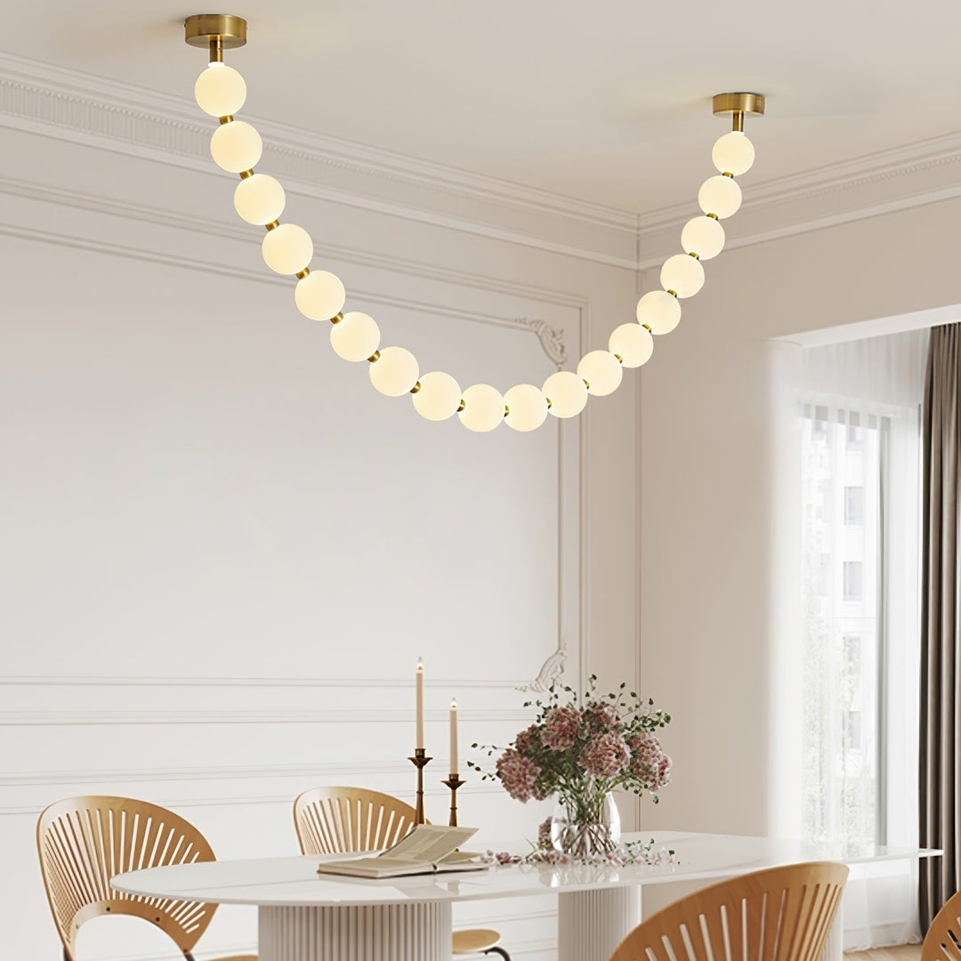 Vicariel Chandelier Perles Collier Boules en Verre - Neutralighting