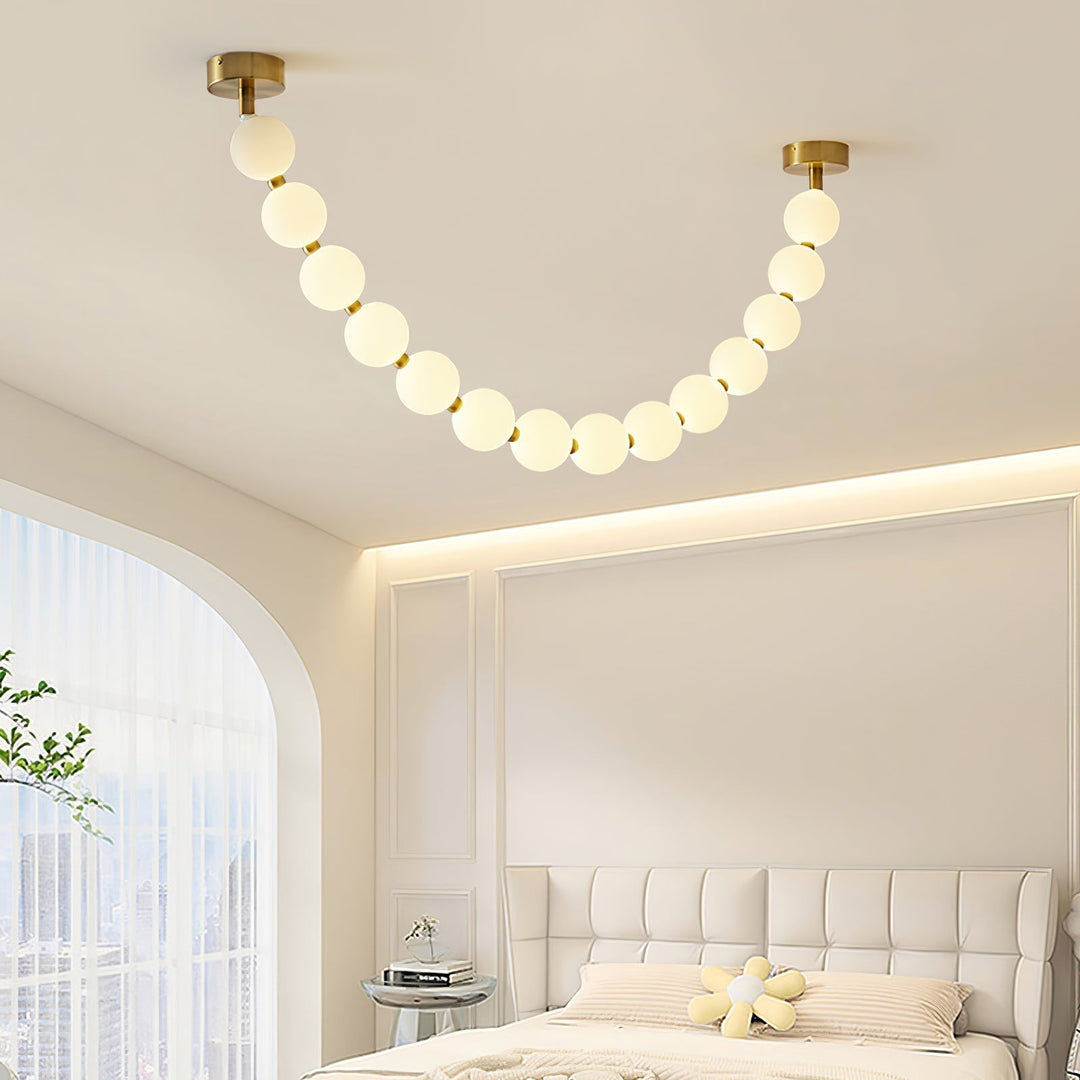 Vicariel Chandelier Perles Collier Boules en Verre - Neutralighting