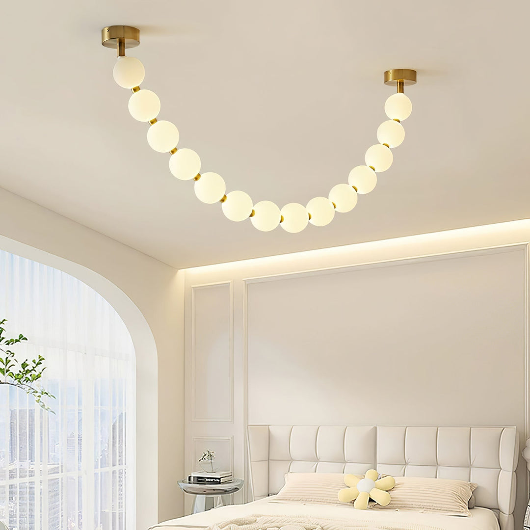 Vicariel Chandelier Perles Collier Boules en Verre - Neutralighting