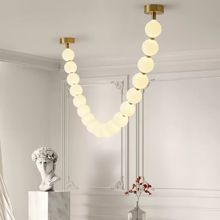 Vicariel Chandelier Perles Collier Boules en Verre - Neutralighting