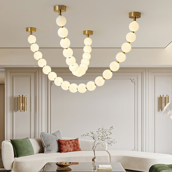 Vicariel Chandelier Perles Collier Boules en Verre - Neutralighting