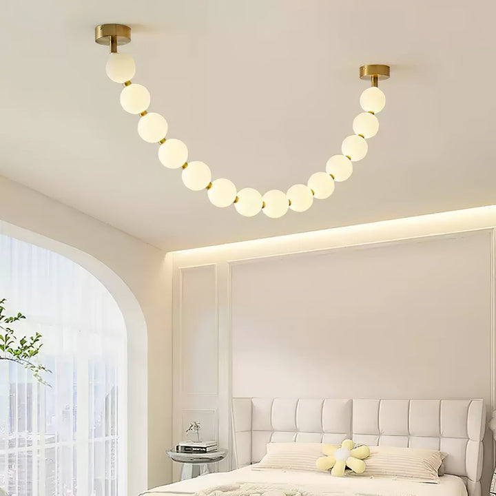 Vicariel Chandelier Perles Collier Boules en Verre - Neutralighting