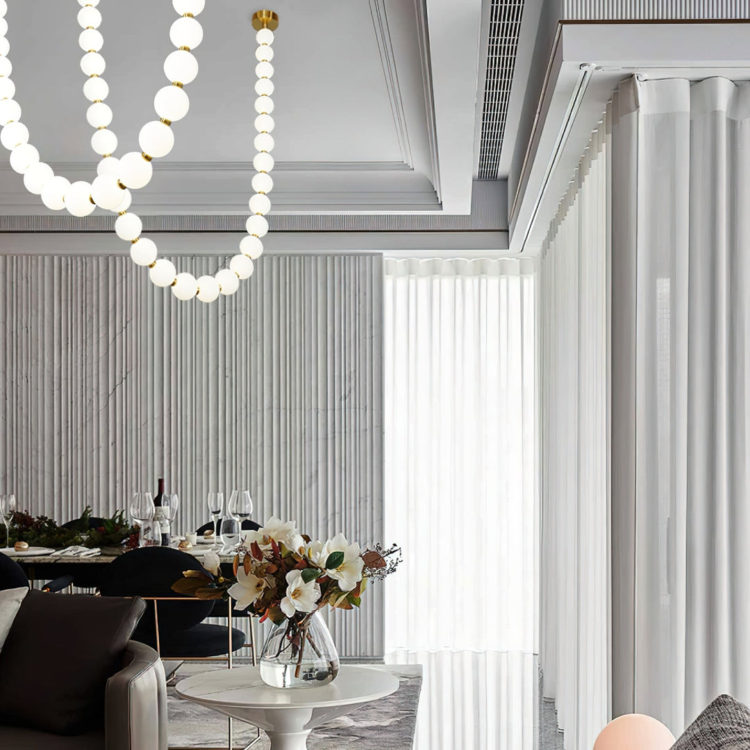 Icarara Lustre Verre Collier De Perles Moderne - Neutralighting