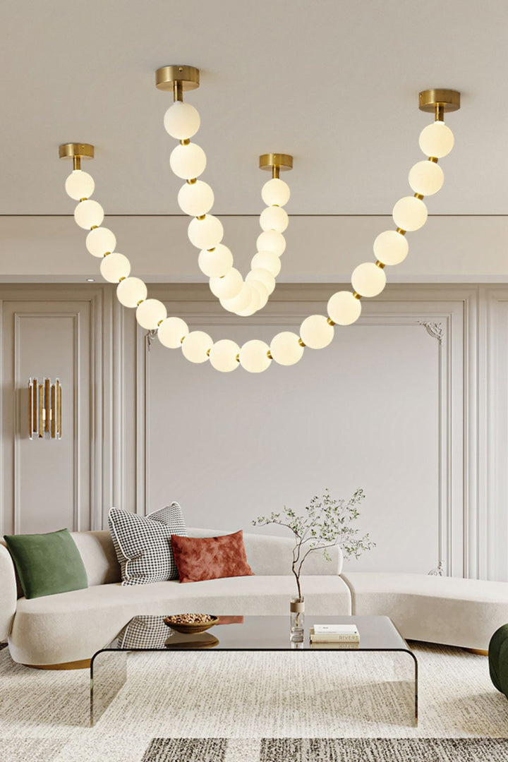 Vicariel Chandelier Perles Collier Boules en Verre - Neutralighting