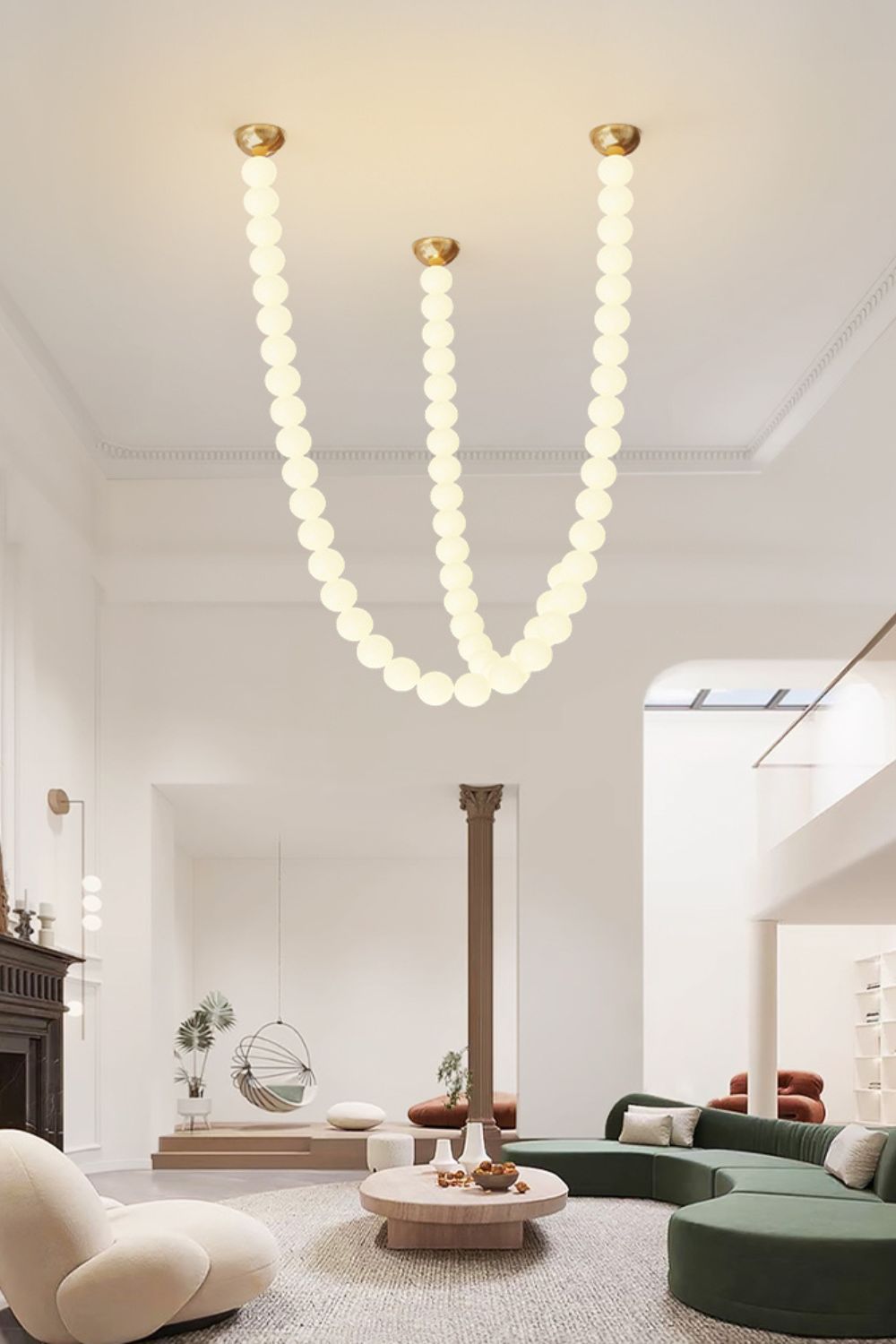 Vicariel Chandelier Perles Collier Boules en Verre - Neutralighting