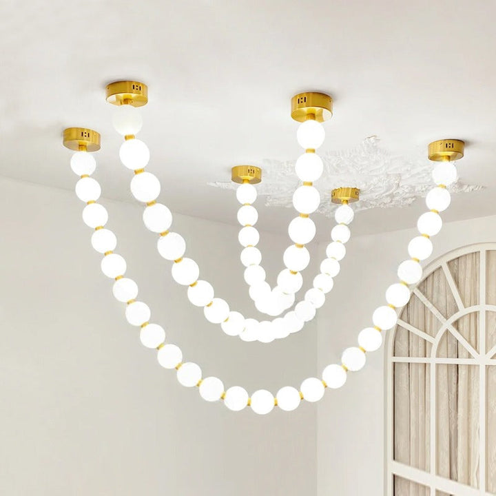 Icarara Lustre Verre Collier De Perles Moderne - Neutralighting
