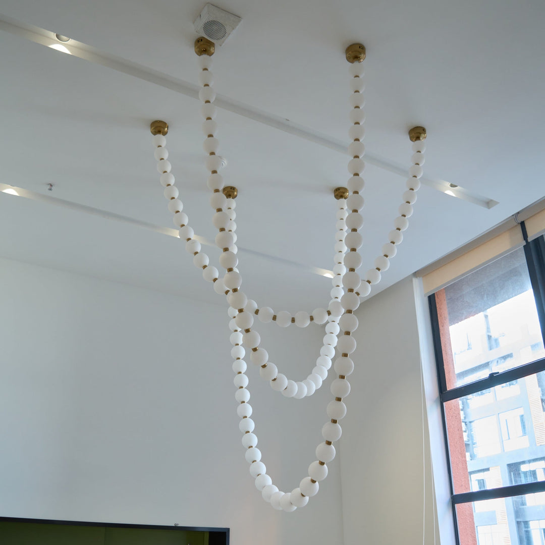 Icarara Lustre Verre Collier De Perles Moderne - Neutralighting