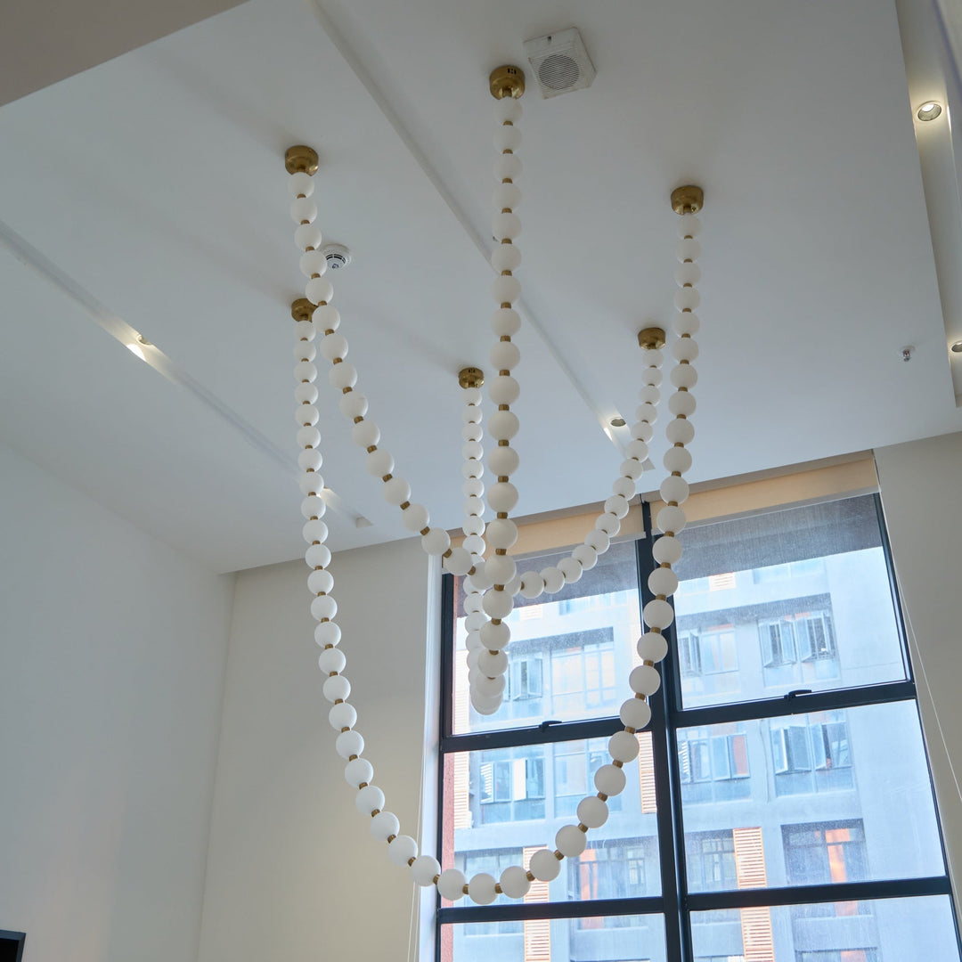 Icarara Lustre Verre Collier De Perles Moderne - Neutralighting