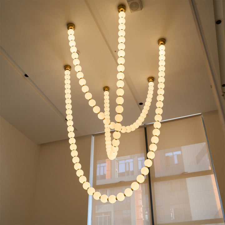 Icarara Lustre Verre Collier De Perles Moderne - Neutralighting