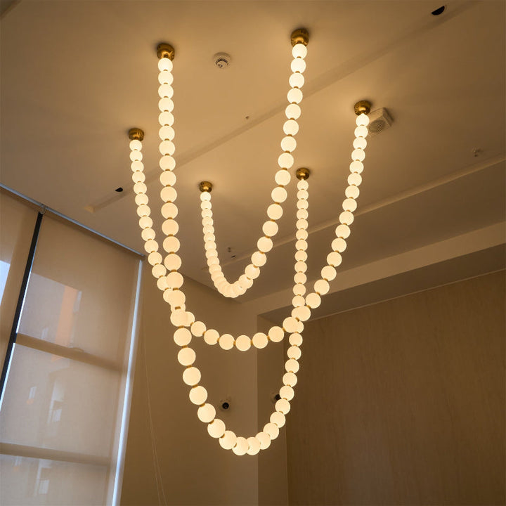 Icarara Lustre Verre Collier De Perles Moderne - Neutralighting