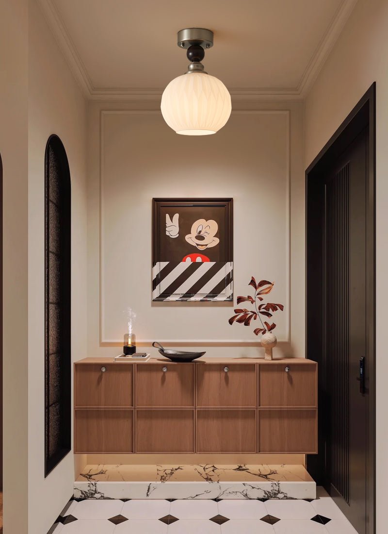 Ivcarila Plafonnier en Verre Perle Sphère Minimaliste Moderne - Neutralighting
