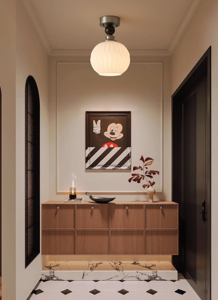 Ivcarila Plafonnier en Verre Perle Sphère Minimaliste Moderne - Neutralighting
