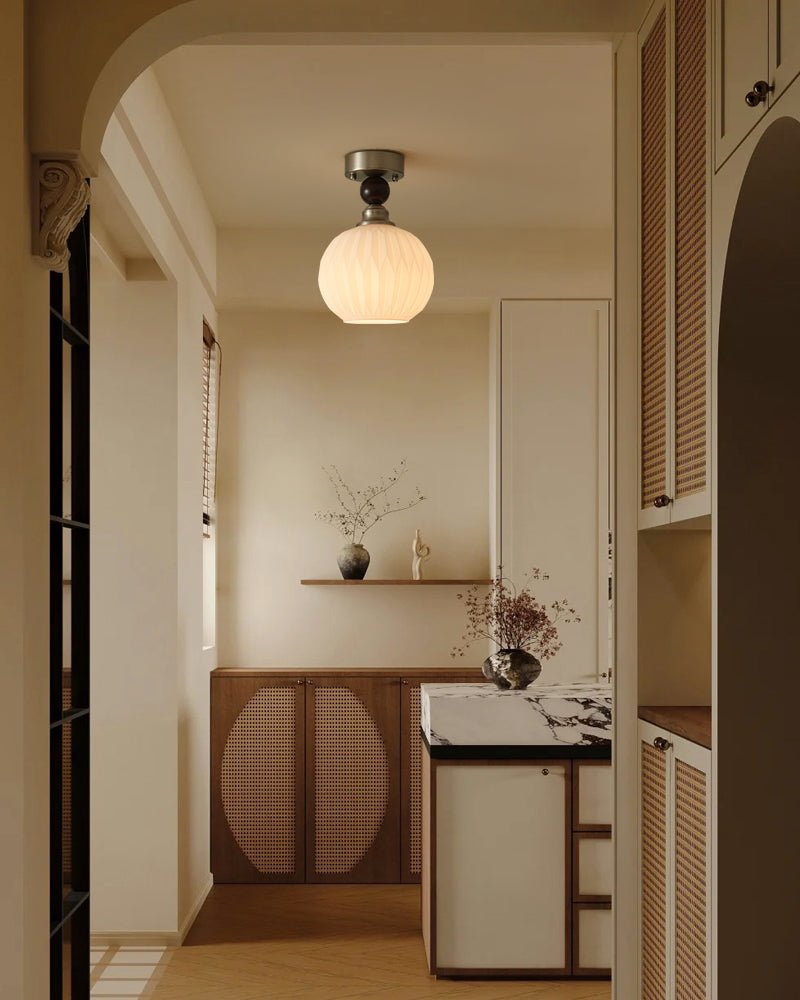 Ivcarila Plafonnier en Verre Perle Sphère Minimaliste Moderne - Neutralighting
