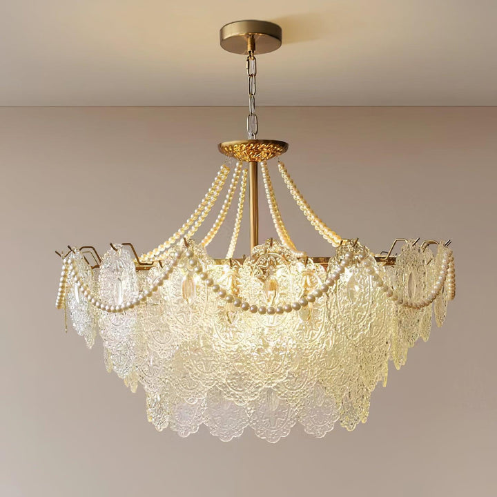 Lustra Chandelier en Perles et Verre Luxe - Neutralighting