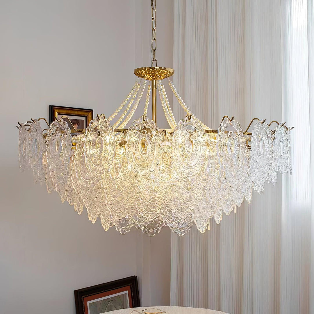 Lustra Chandelier en Perles et Verre Luxe - Neutralighting