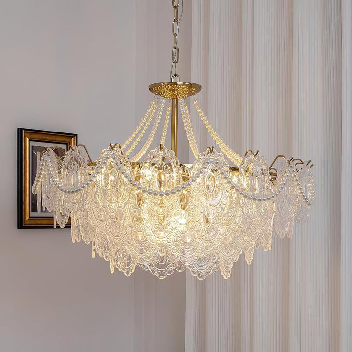 Lustra Chandelier en Perles et Verre Luxe - Neutralighting