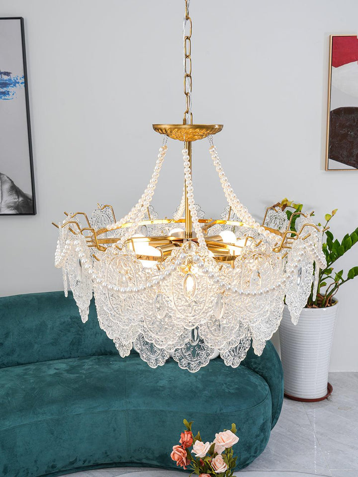 Lustra Chandelier en Perles et Verre Luxe - Neutralighting