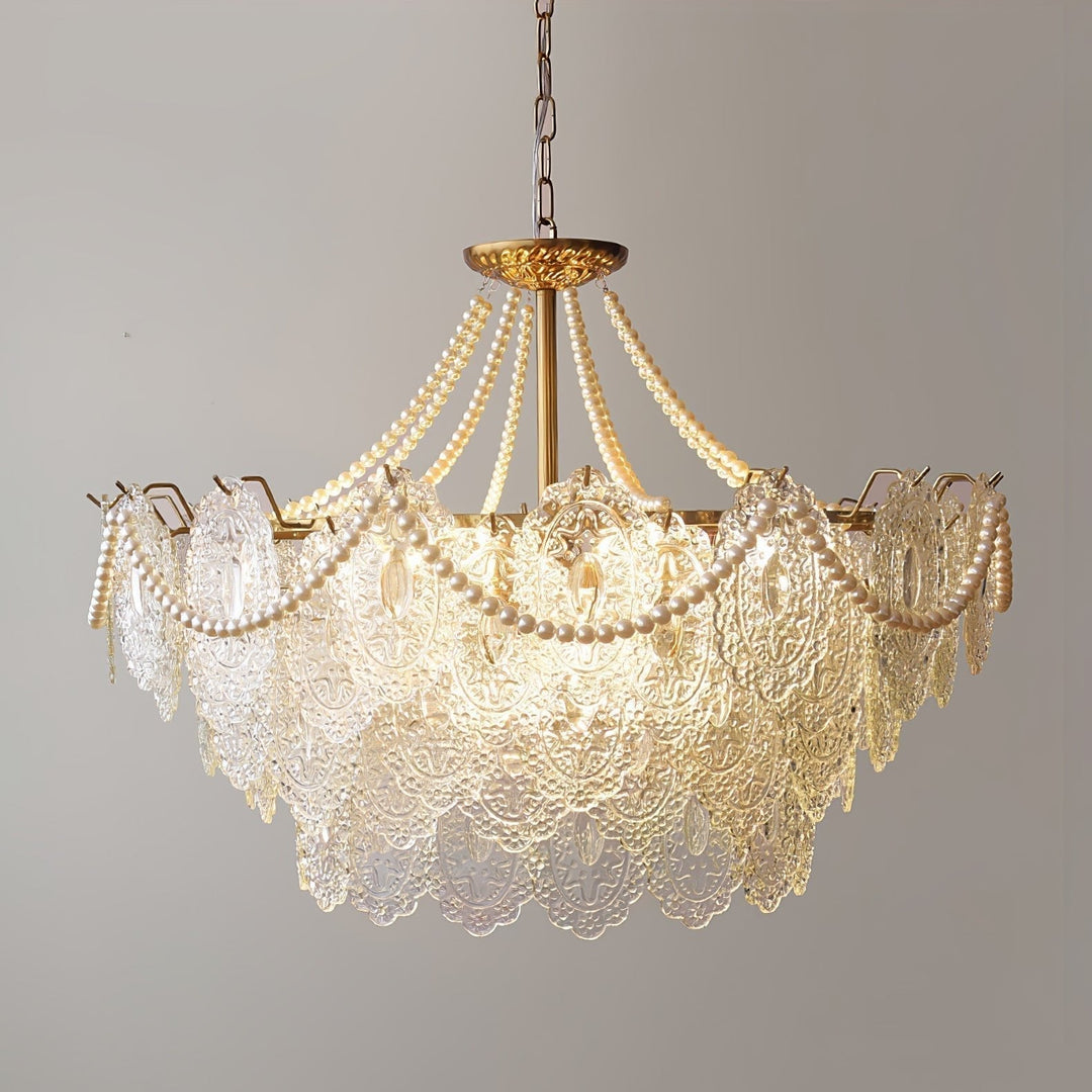 Lustra Chandelier en Perles et Verre Luxe - Neutralighting