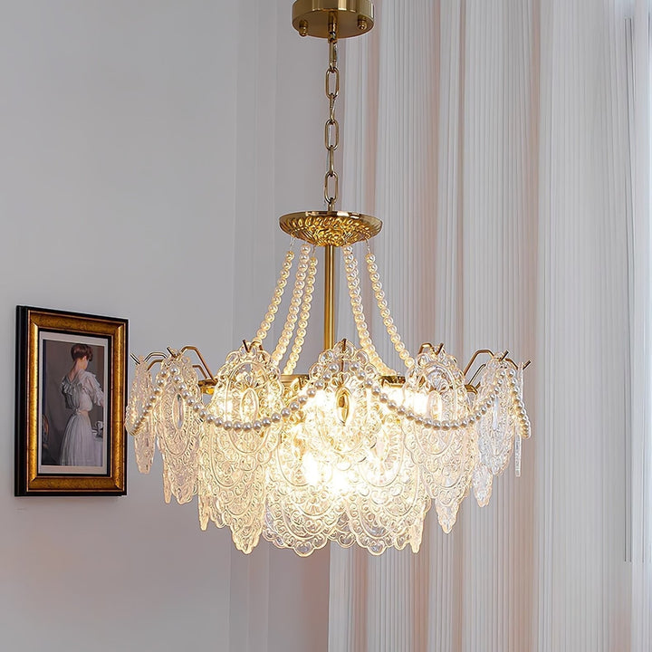 Lustra Chandelier en Perles et Verre Luxe - Neutralighting