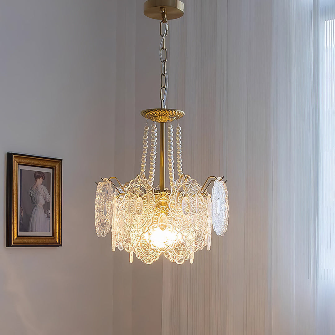 Lustra Chandelier en Perles et Verre Luxe - Neutralighting