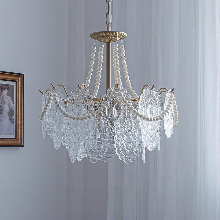 Lustra Chandelier en Perles et Verre Luxe - Neutralighting