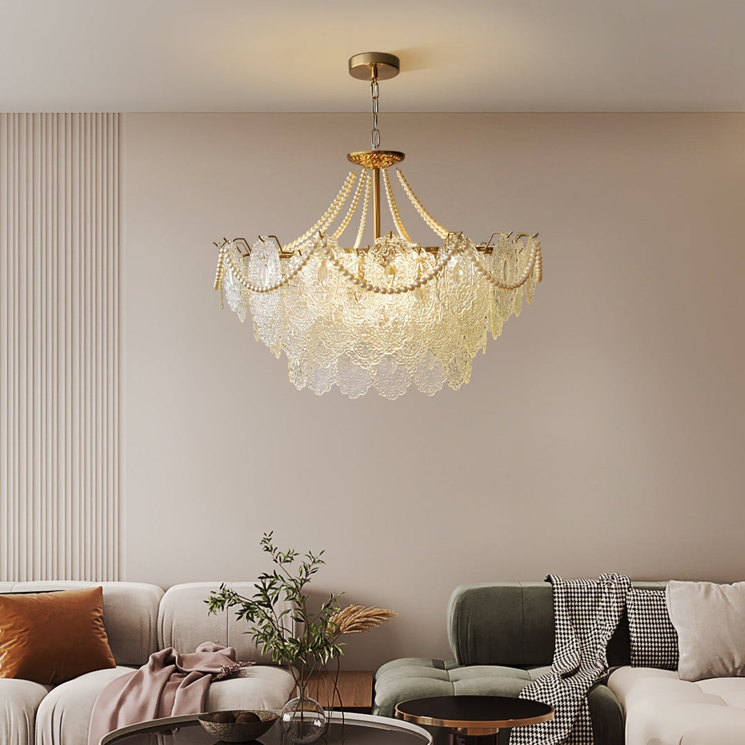 Lustra Chandelier en Perles et Verre Luxe - Neutralighting