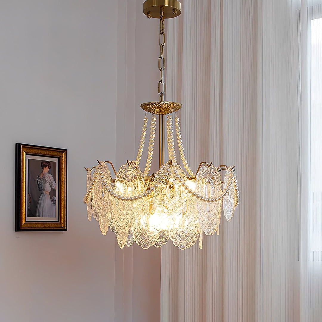 Lustra Chandelier en Perles et Verre Luxe - Neutralighting