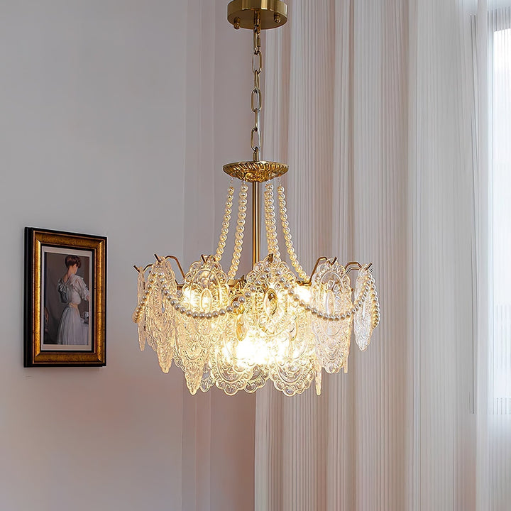 Lustra Chandelier en Perles et Verre Luxe - Neutralighting