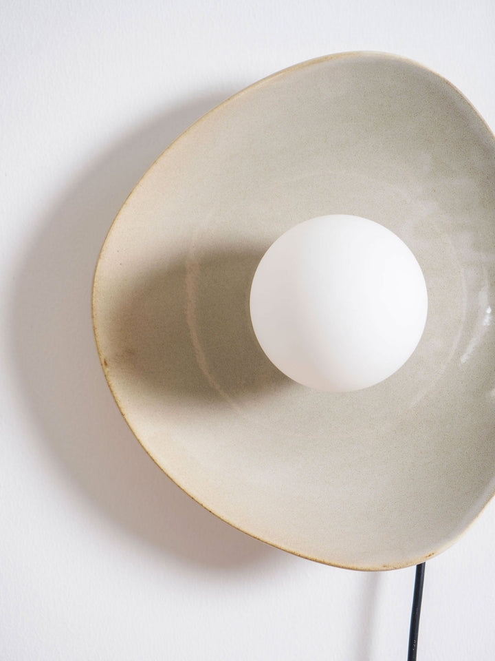 Nancy Pebble Disc Plug-in Ceramics Glass Wall Light - Neutralighting