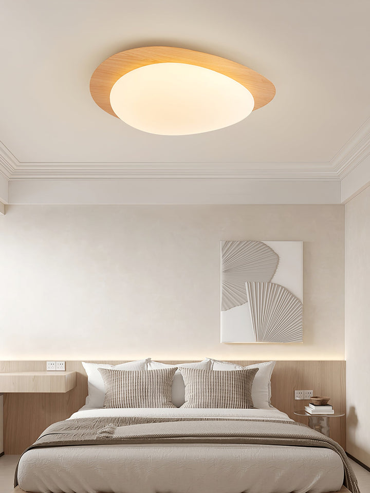 Solara Plafonnier Galet en Noyer Acrylique LED - Neutralighting