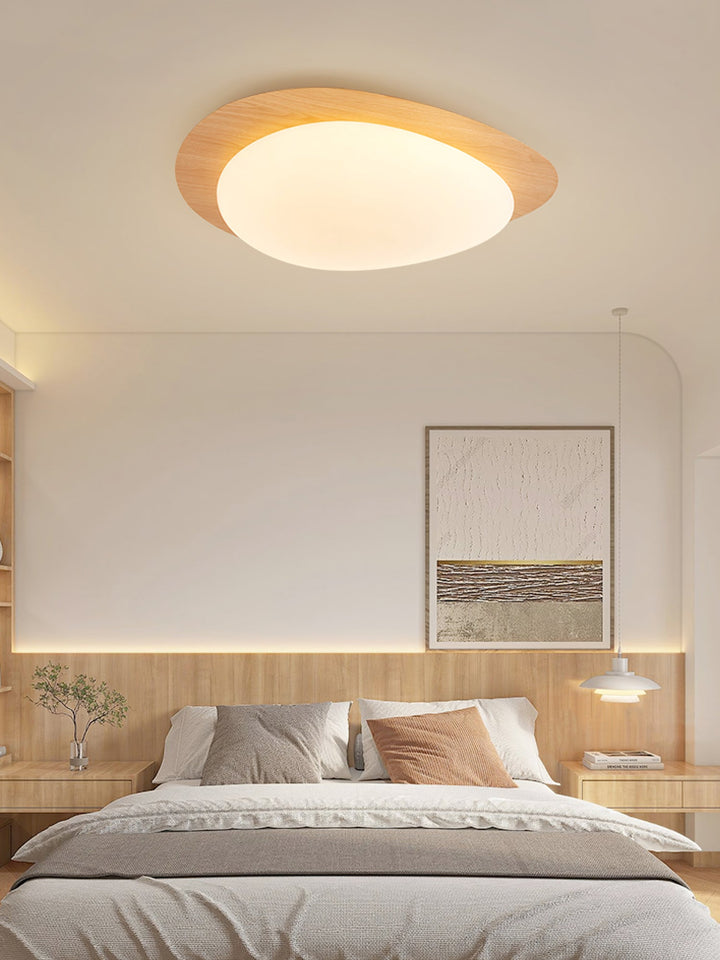 Solara Plafonnier Galet en Noyer Acrylique LED - Neutralighting