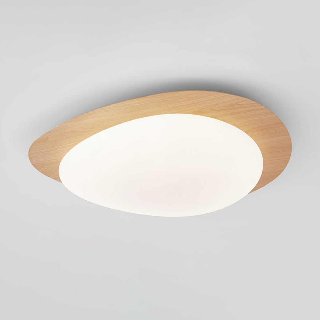 Solara Plafonnier Galet en Noyer Acrylique LED - Neutralighting