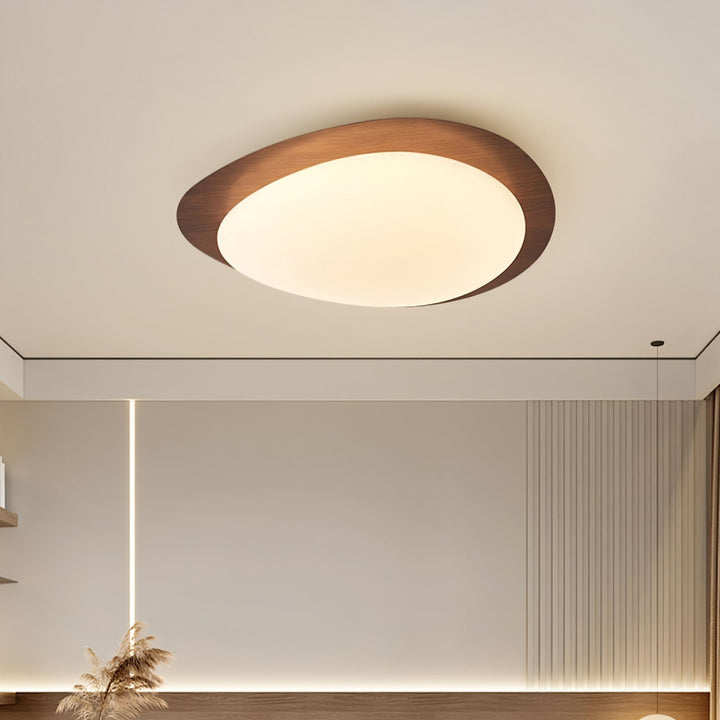 Solara Plafonnier Galet en Noyer Acrylique LED - Neutralighting