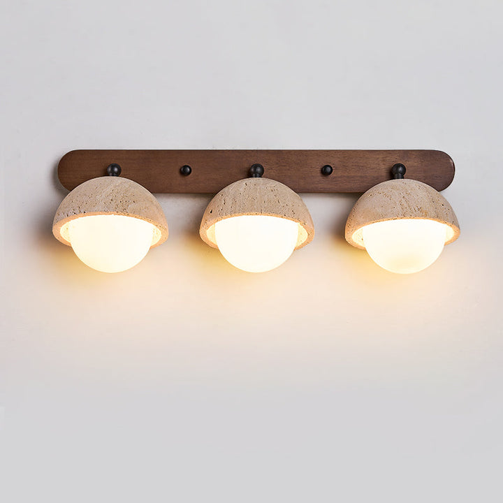 Vodora Applique Murale Moderne En Bois Et Travertin - Neutralighting