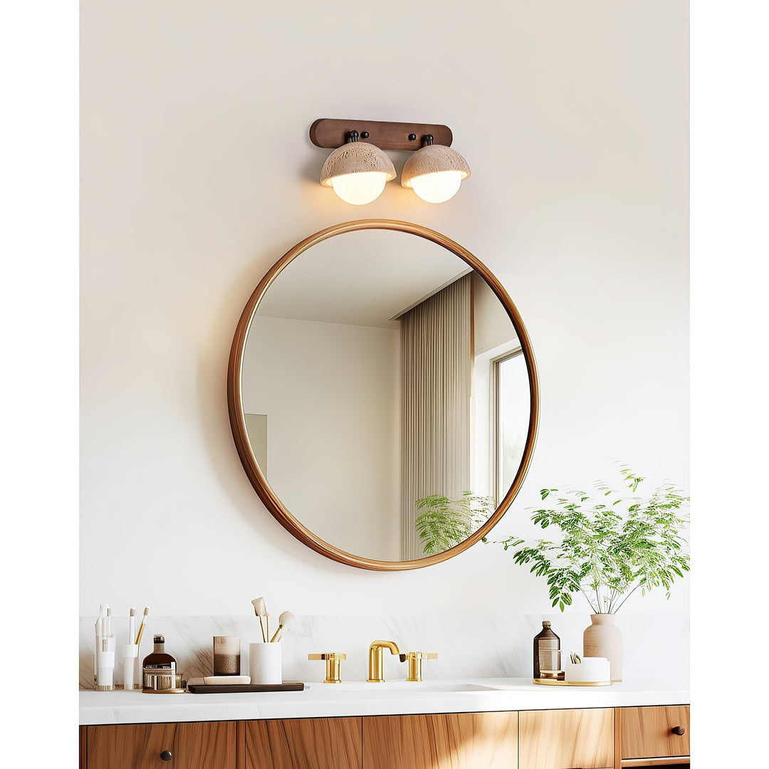 Vodora Applique Murale Moderne En Bois Et Travertin - Neutralighting