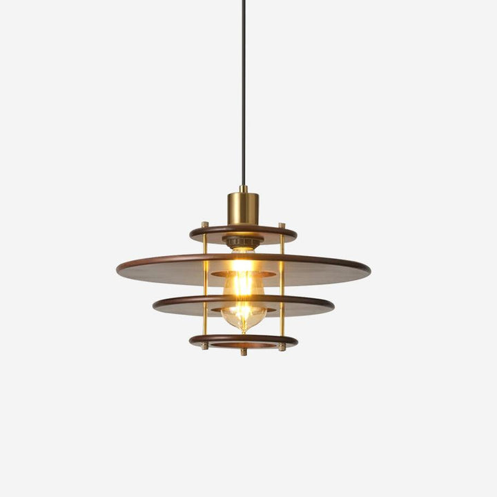 Pendel Lampe Pendante Bois Stratifié Laiton Moderne - Neutralighting