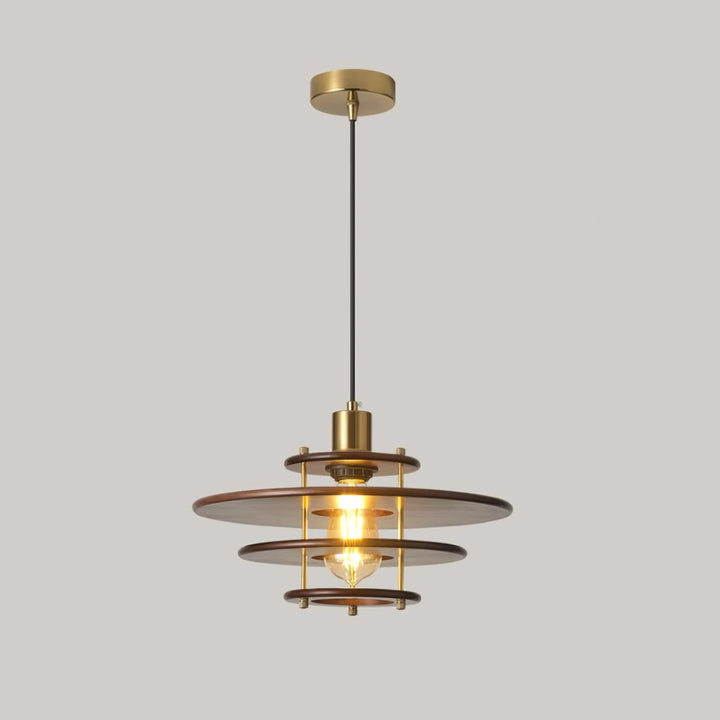 Pendel Lampe Pendante Bois Stratifié Laiton Moderne - Neutralighting
