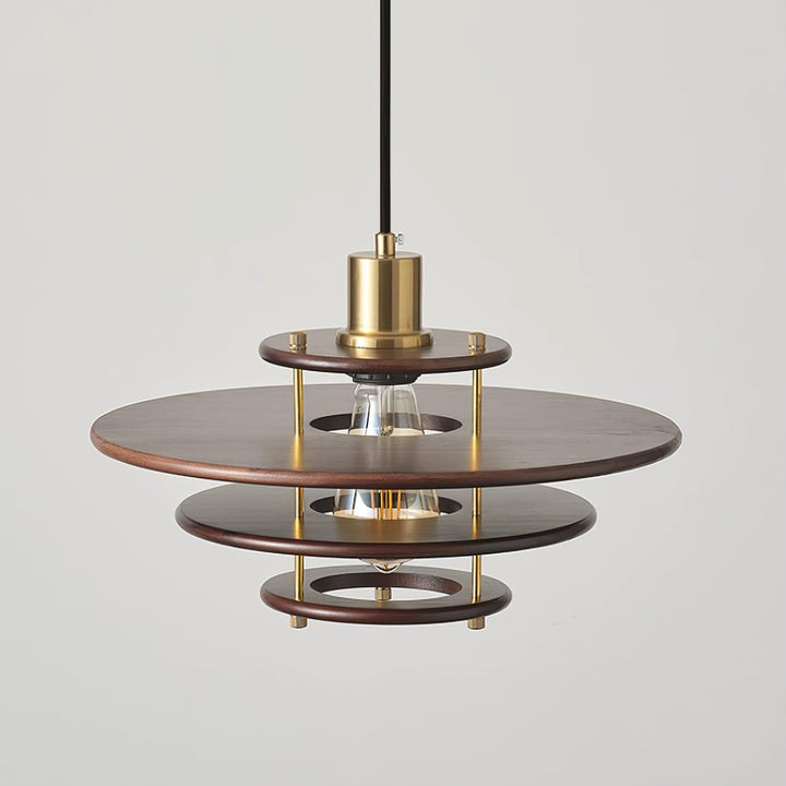 Pendel Lampe Pendante Bois Stratifié Laiton Moderne - Neutralighting