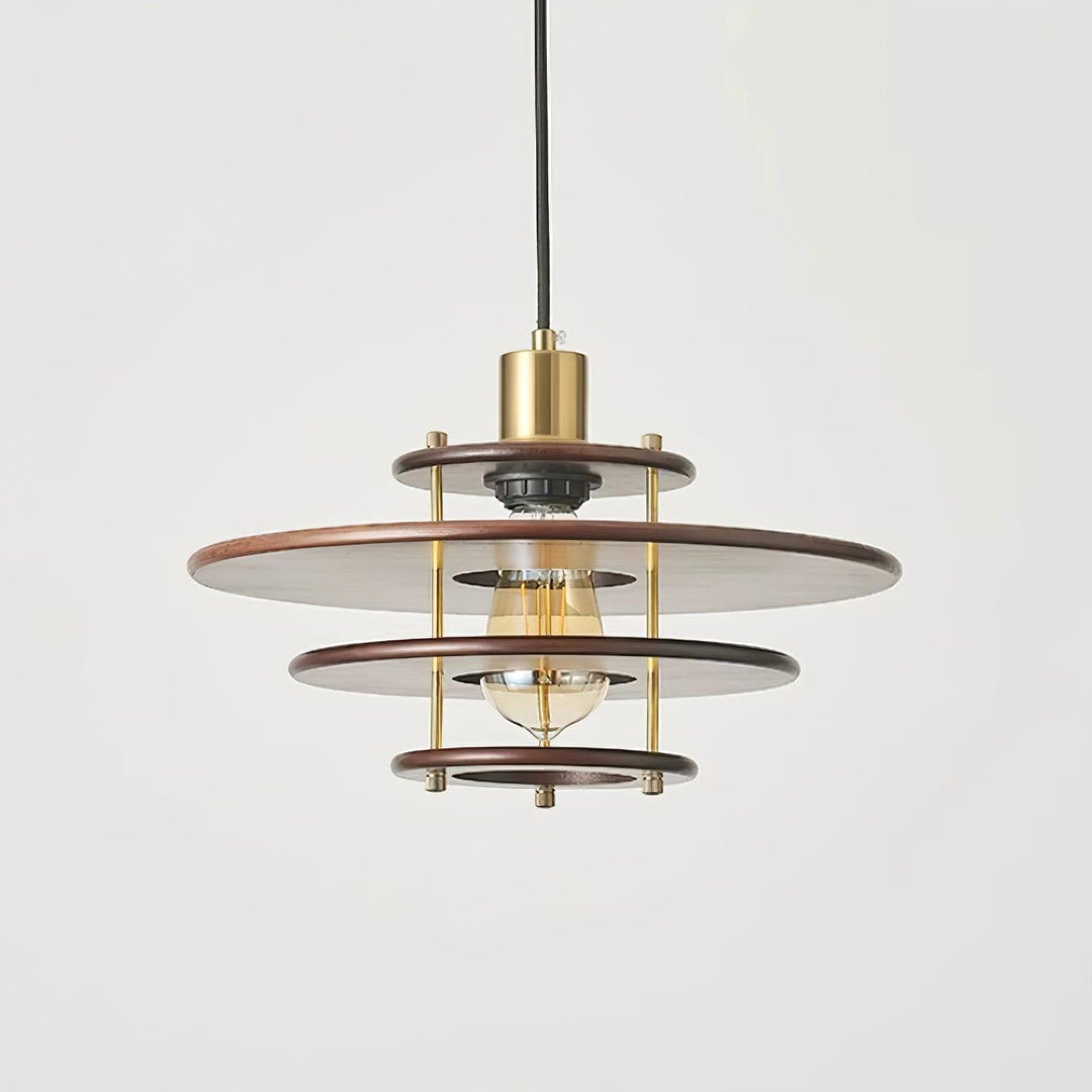 Pendel Lampe Pendante Bois Stratifié Laiton Moderne - Neutralighting