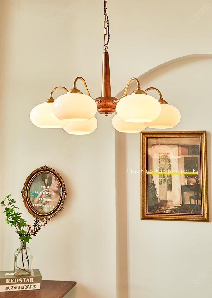 Lustra Suspension Persimmon Laiton et Verre Élégante - Neutralighting